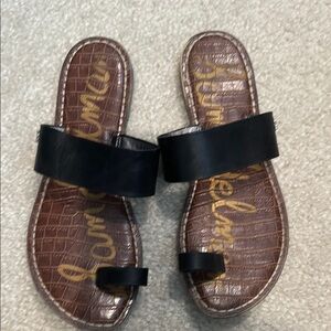 Black Leather Women's Sandals